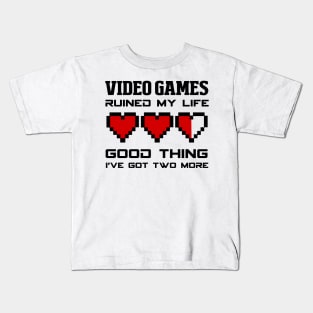 Video Games Ruined My Life Funny Gaming Kids T-Shirt